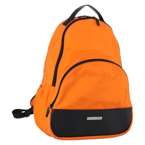 GUCCI Backpack Nylon Orange Silver Auth hk3123